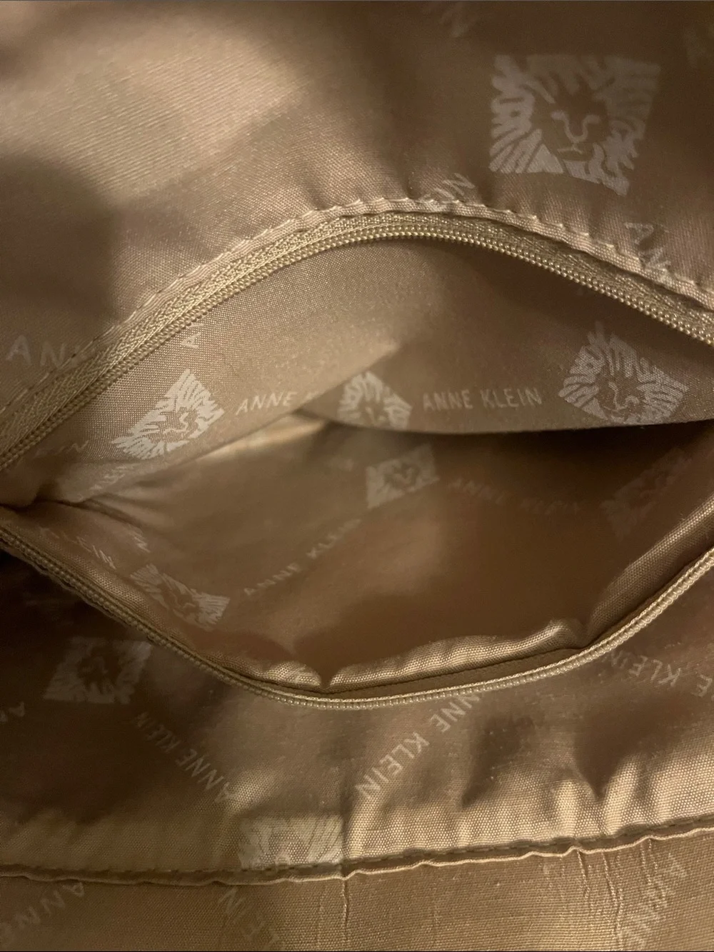 Anne Klein Taupe Pebbled Tote with Gold Accent